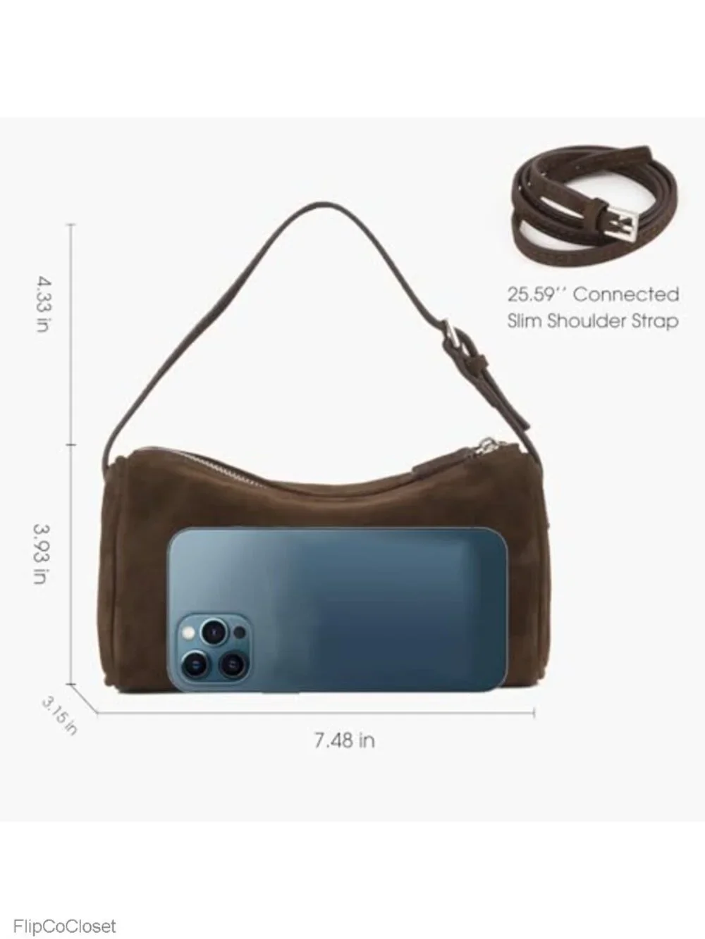 Premium Suede Leather Crossbody Hobo Bag